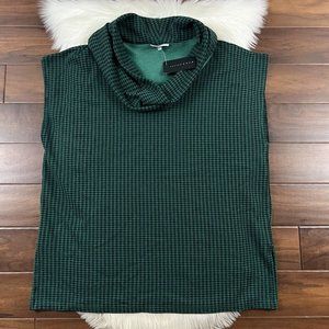 Bryn Walker Women's Size‎ XL Inlet Pike Houndstooth Print Cowl Neck Poncho Top